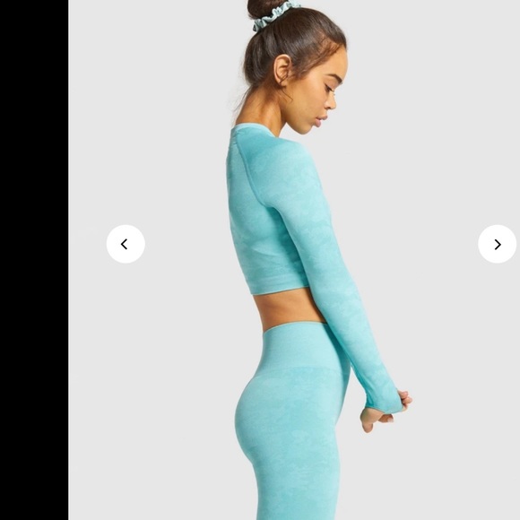 GYMSHARK ADAPT CAMO SEAMLESS LONG SLEEVE CROP TOP - Picture 5 of 11